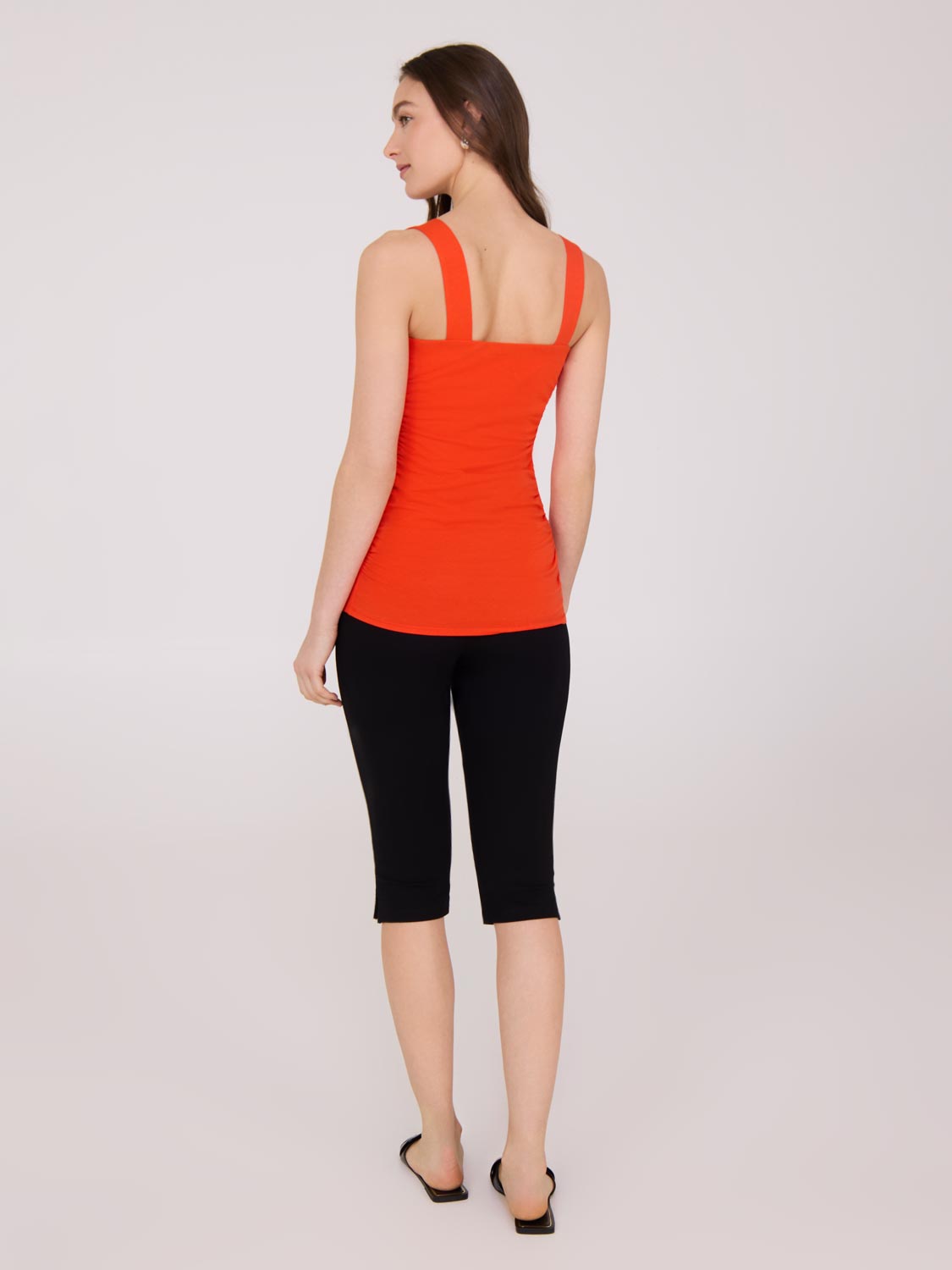 Thick Strap Shirred Tank Top