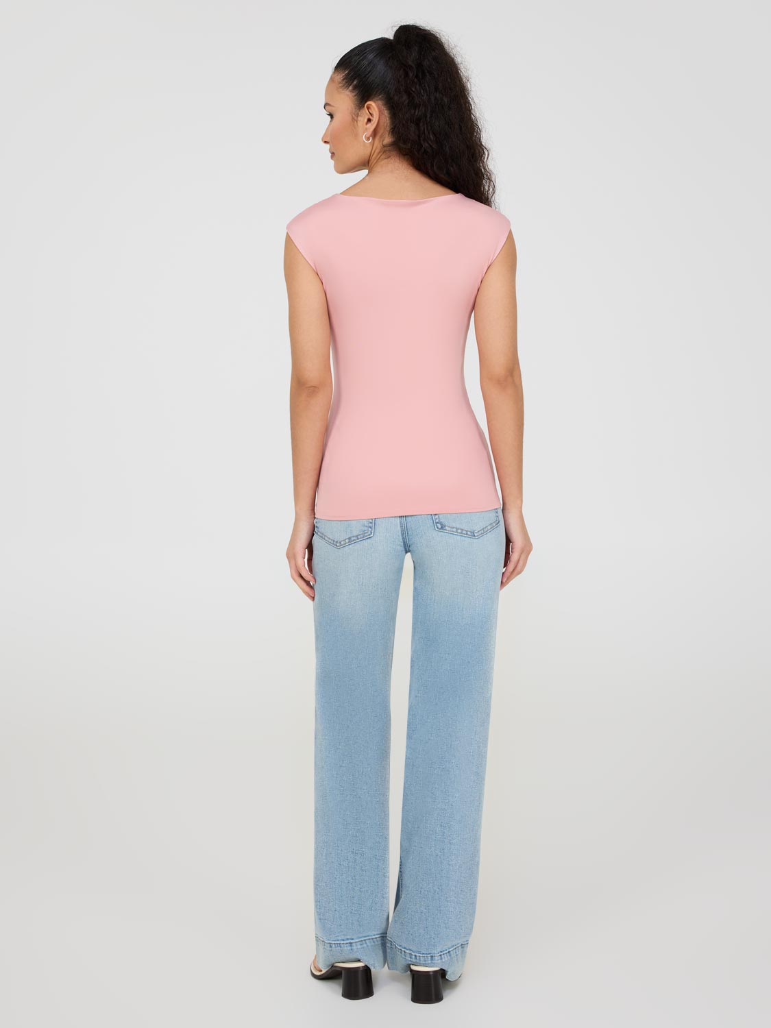 Double Layer Boat Neck Sleeveless Top