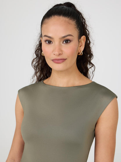 Double Layer Boat Neck Sleeveless Top