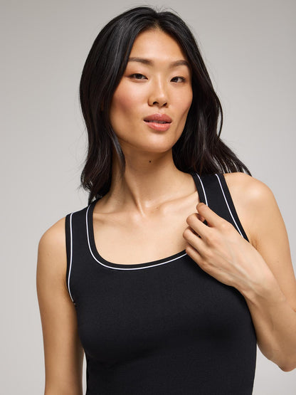 Contrast Trim Scoop Neck Tank Top