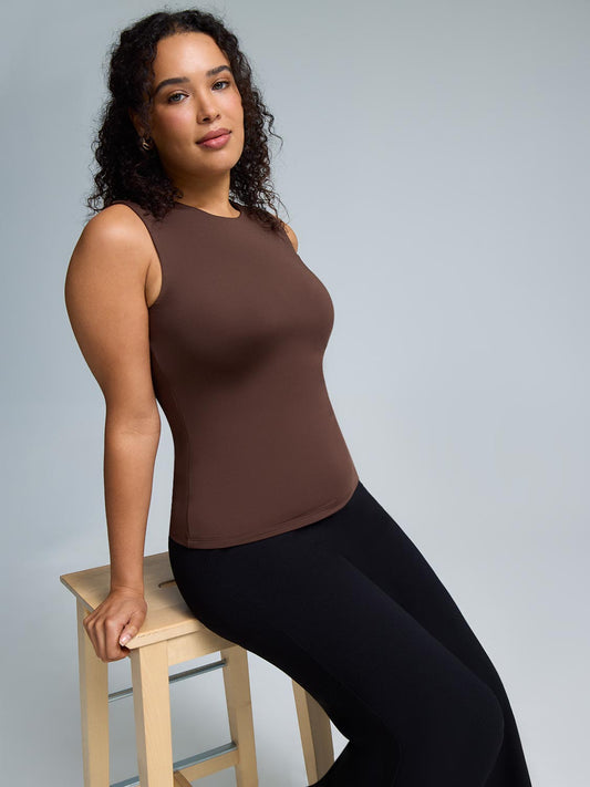 Double Layer High Neck Tank Top