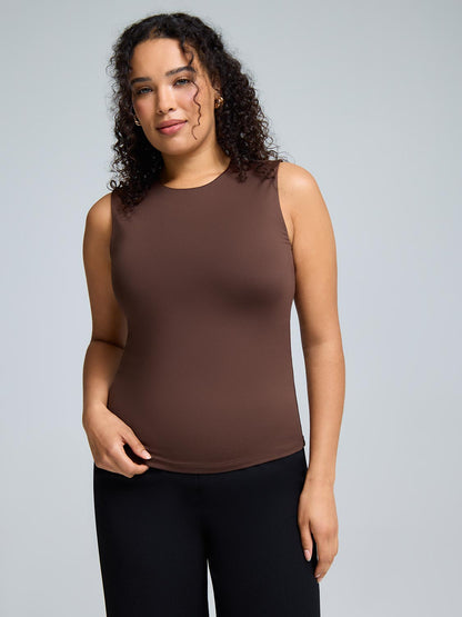 Double Layer High Neck Tank Top