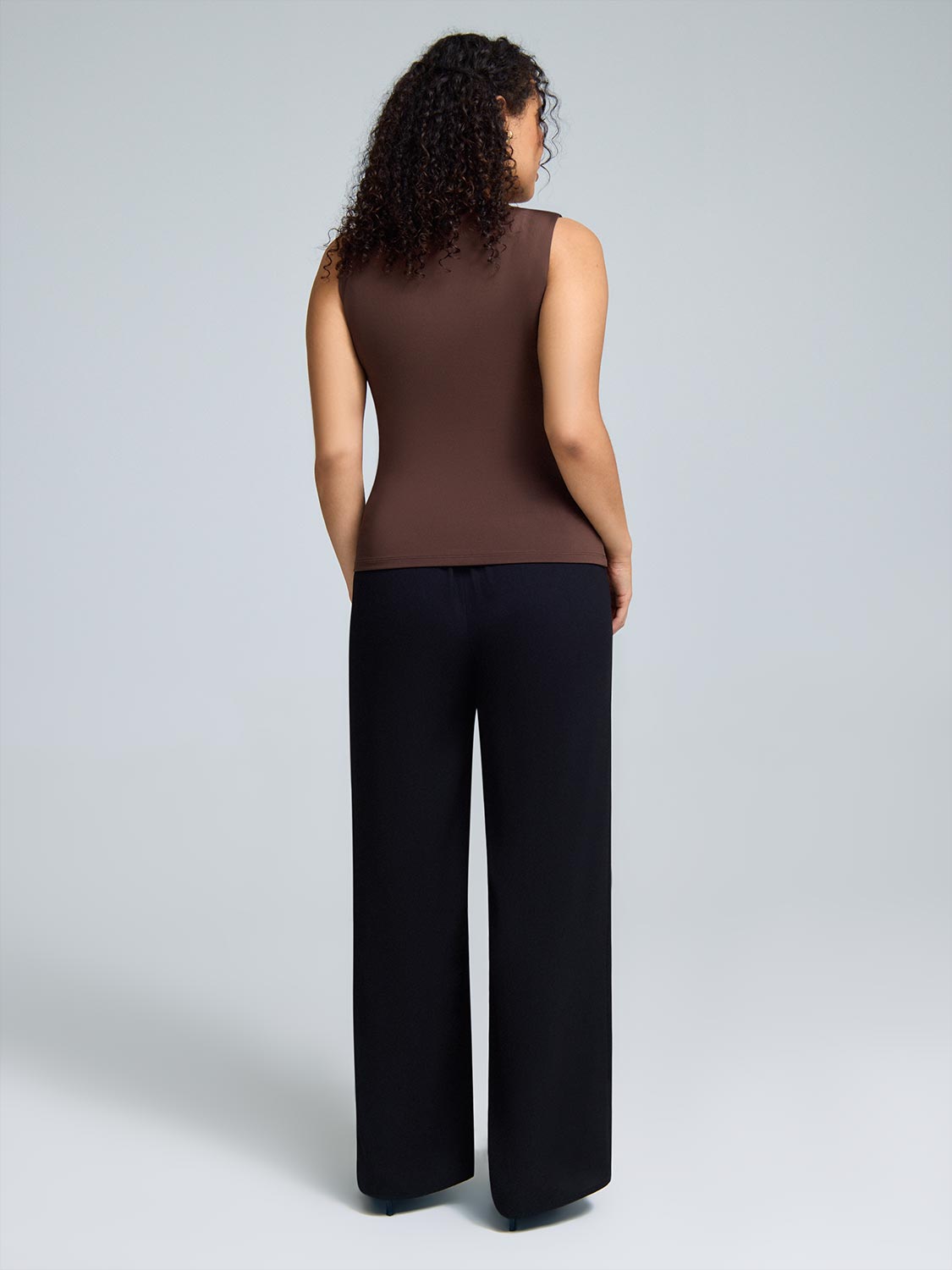 Double Layer High Neck Tank Top