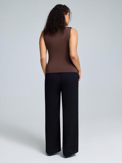 Double Layer High Neck Tank Top