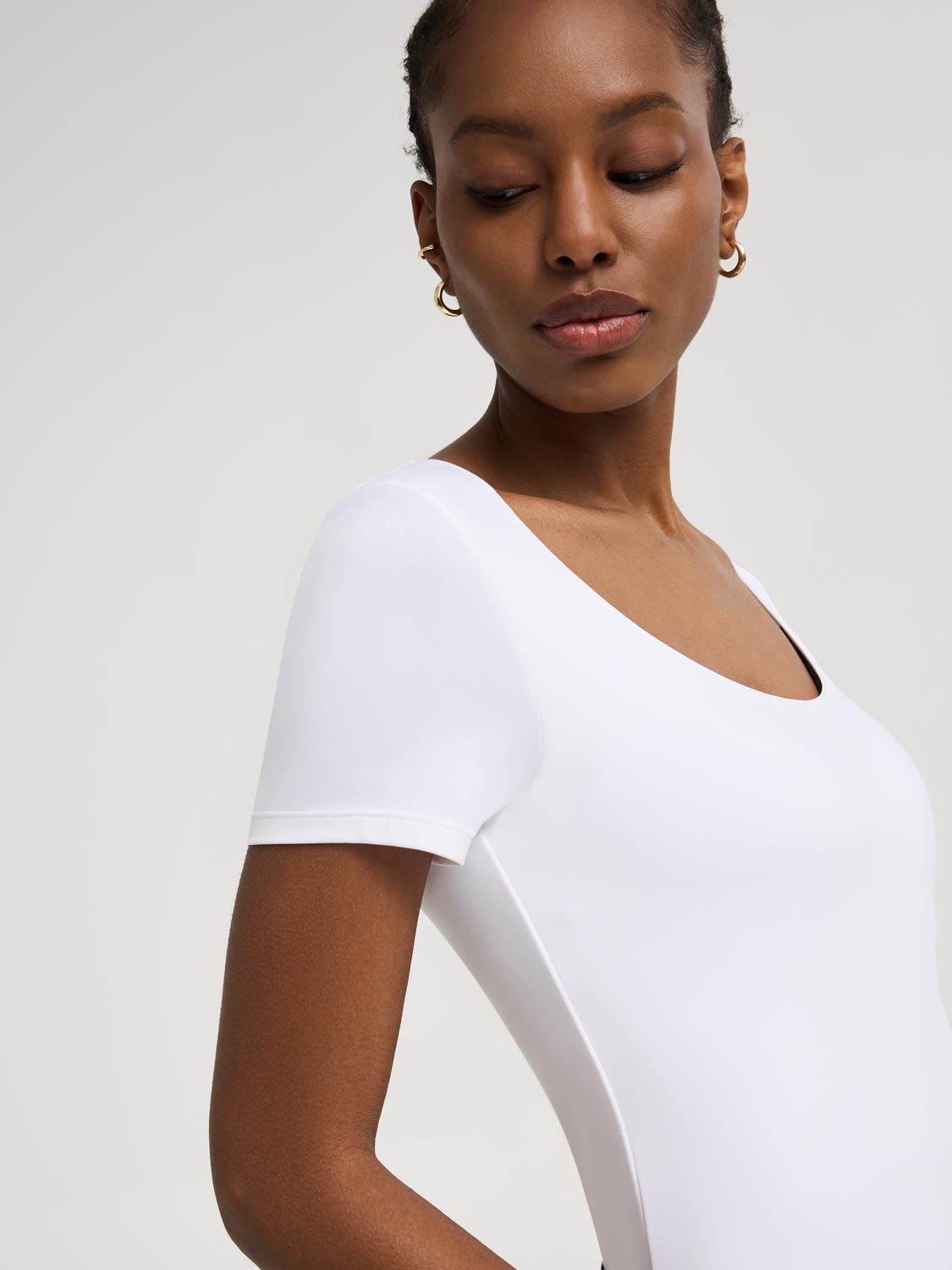 Double Layer Scoop Neck T-Shirt