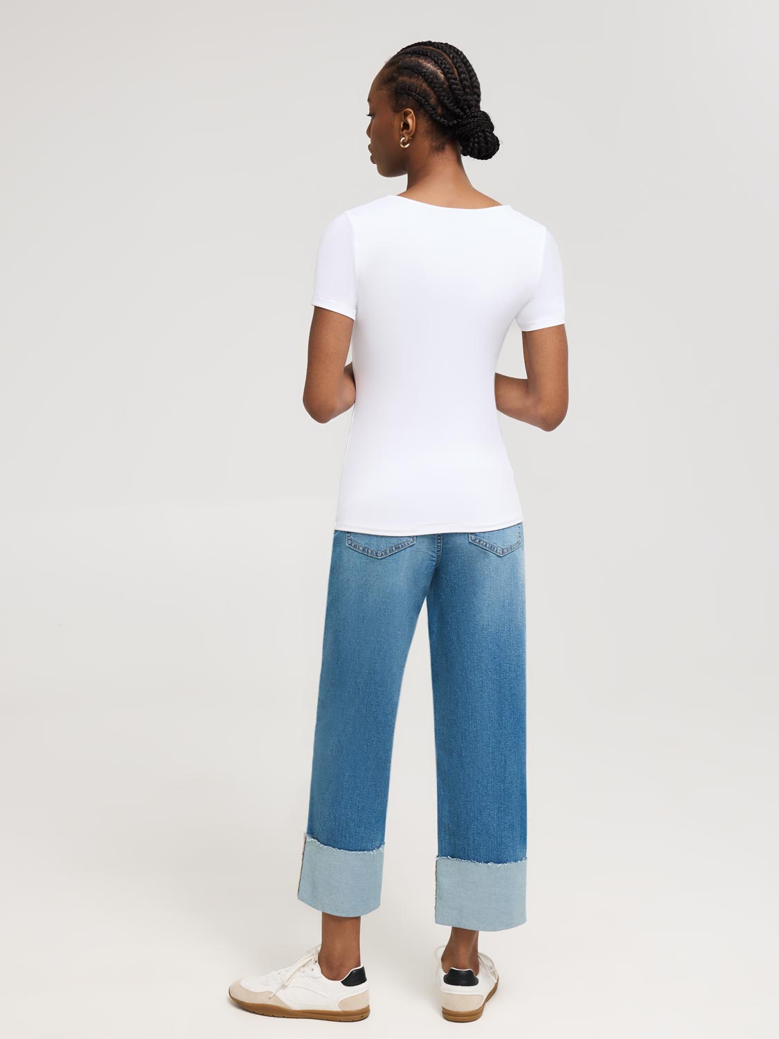 Double Layer Scoop Neck T-Shirt
